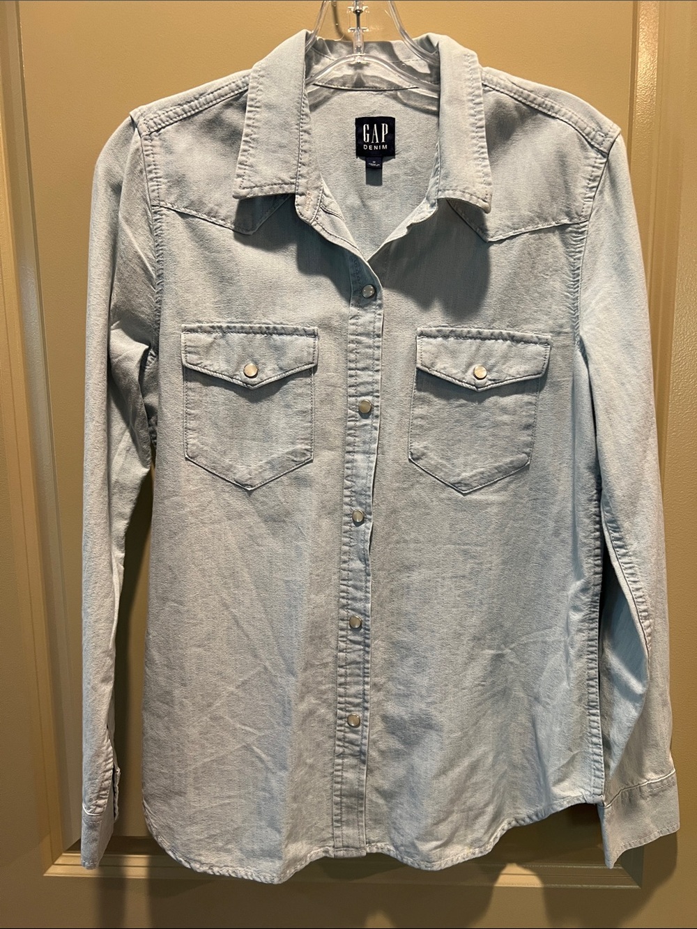 GAP Pale Blue Denim Western Button-Front Shirt